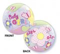 Baby Girl with Butterflies Bubble Balloon