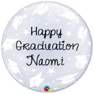 Personalised Happy Graduation Caps Bubble Balloon Singapore