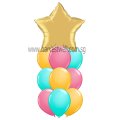 Helium Latex Balloon Column with Foil Balloon on Top Singapore