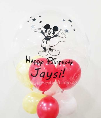 Personalised Mickey Mouse Theme Bubble Balloon Singapore