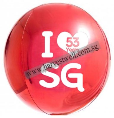 Customize National Day SG53 Red ORBZ Balloon Singapore