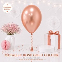 Metallic Rose Gold Helium Latex Balloon