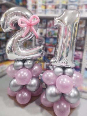 Customize Megaloon Number 1 Pair Balloon Column Singapore