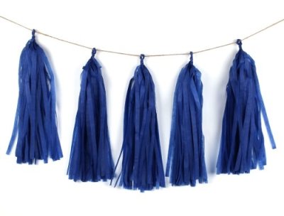 Dark Blue Tissue Tassel Garland Singapore