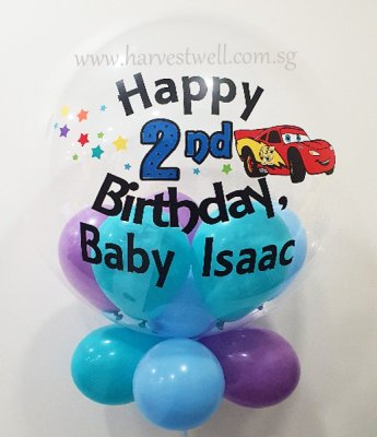 Personalised Disney Cars Theme Bubble Balloon Singapore