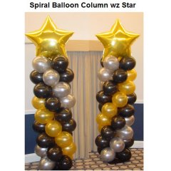 Spiral Balloon Column with Jumbo Star on Top