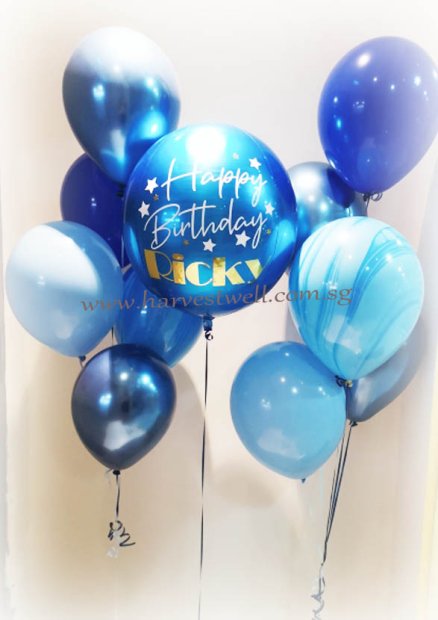 Personalize ORBZ Saphire Blue Balloon Bundle Set Singapore