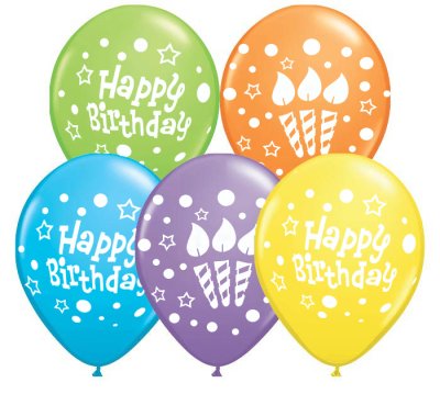 Happy Birthday Candles Lit Helium Latex Balloon Singapore