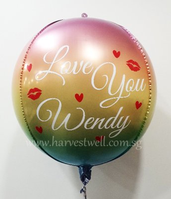 Customize Love You Orbz Balloon Singapore