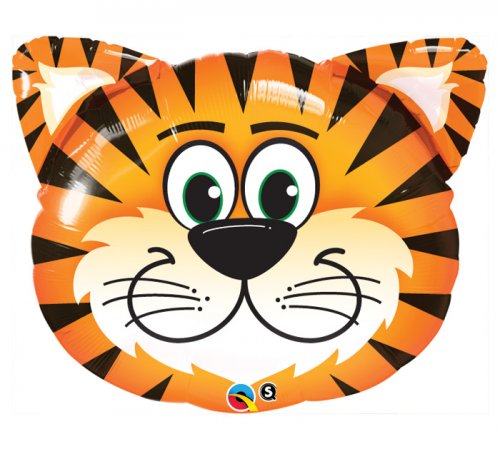 Tickled Tiger Head Super Shaped Mylar Balloon