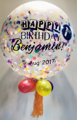 1st Birthday Confetti Jumbo Helium Latex Balloon Singapore
