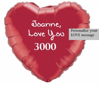 Personalize Wording on Jumbo Heart Shape Balloon Singapore