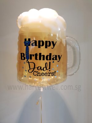 Cheers Beer Mug Birthday Dad Customised Balloon Singapore