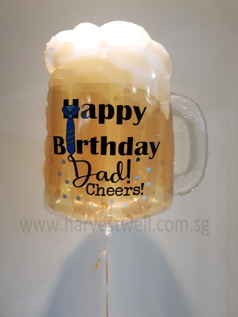 Beer Mug Birthday Dad Customised Balloon Singapore