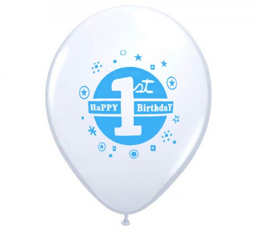 Happy 1st Birthday Helium Latex Balloon