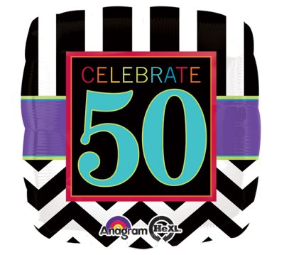 Celebrate 50 Square Mylar Balloon Singapore