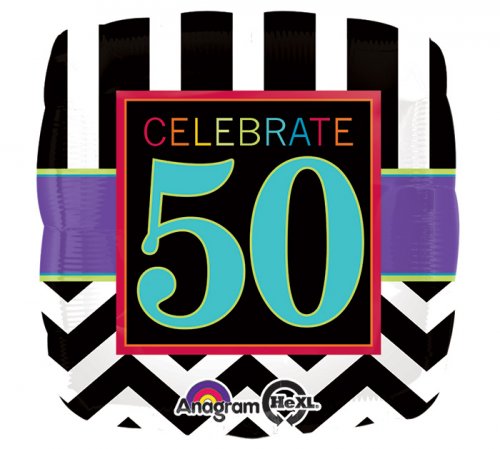 Celebrate 50 Square Mylar Balloon