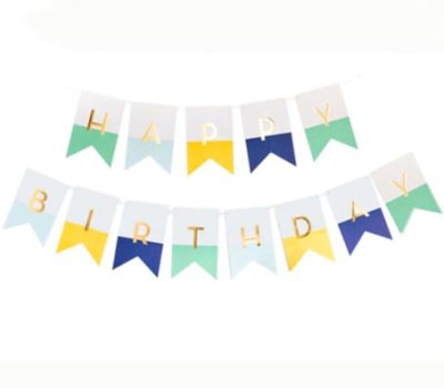 Happy Birthday Two Tone Colour Jointed Banner Singapore