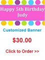 Candy Birthday Customized Banner