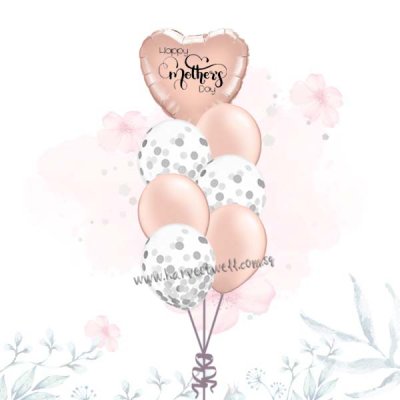 Happy Mothers Day Customised Rose Gold Balloon Bouquet Singapore