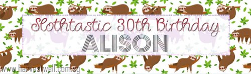 Cute Sloth Birthday Customized Banner