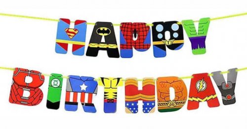 Superheroes Happy Birthday Jointed Banner