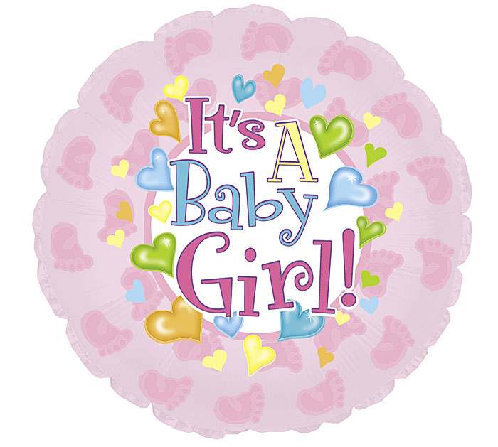 It's A Baby Girl! With Hearts Mylar Balloon Singapore