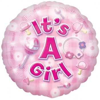 It's A Girl Pacifier Mylar Balloon