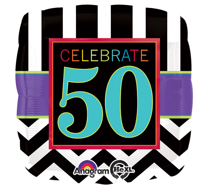 Celebrate 50 Square Mylar Balloon Singapore