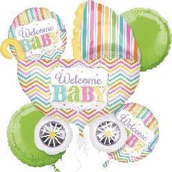 Welcome Baby Pram Balloon Bouquet