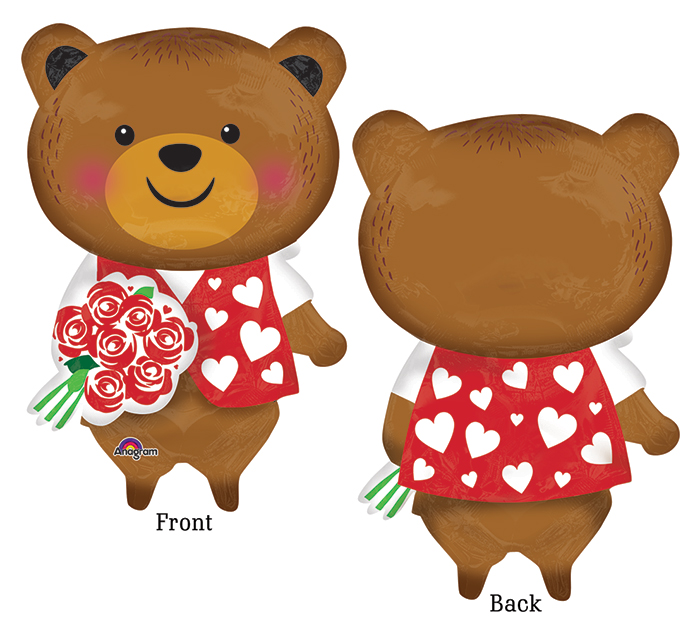 Bear Luv Multi Balloon 3-D Effect Super Shape Mylar Balloon Singapore