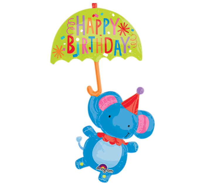 Animal Circus Elephant Giant Mylar Foil Multi-Balloon Singapore