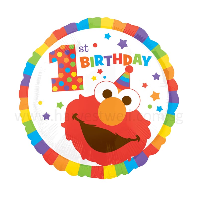 Sesame Street Elmo 1st Bday Mylar Balloon Singapore