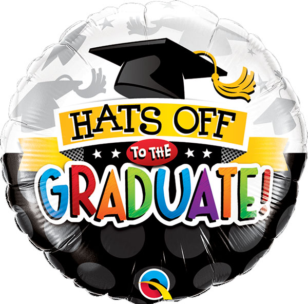 Hats Off Grad Mylar Balloon