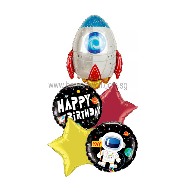 Happy Birthday Rocket Balloon Bouquet