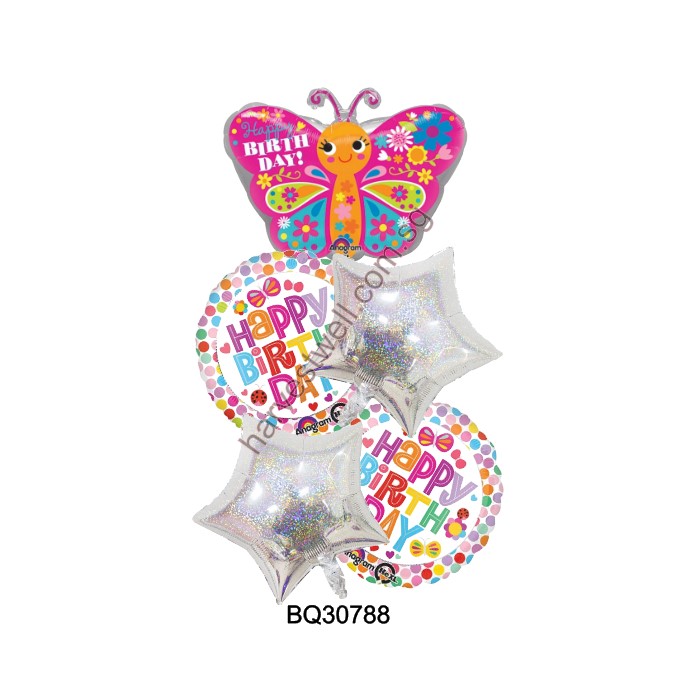 Happy Birthday Butterfly JR Balloon Bouquet Singapore