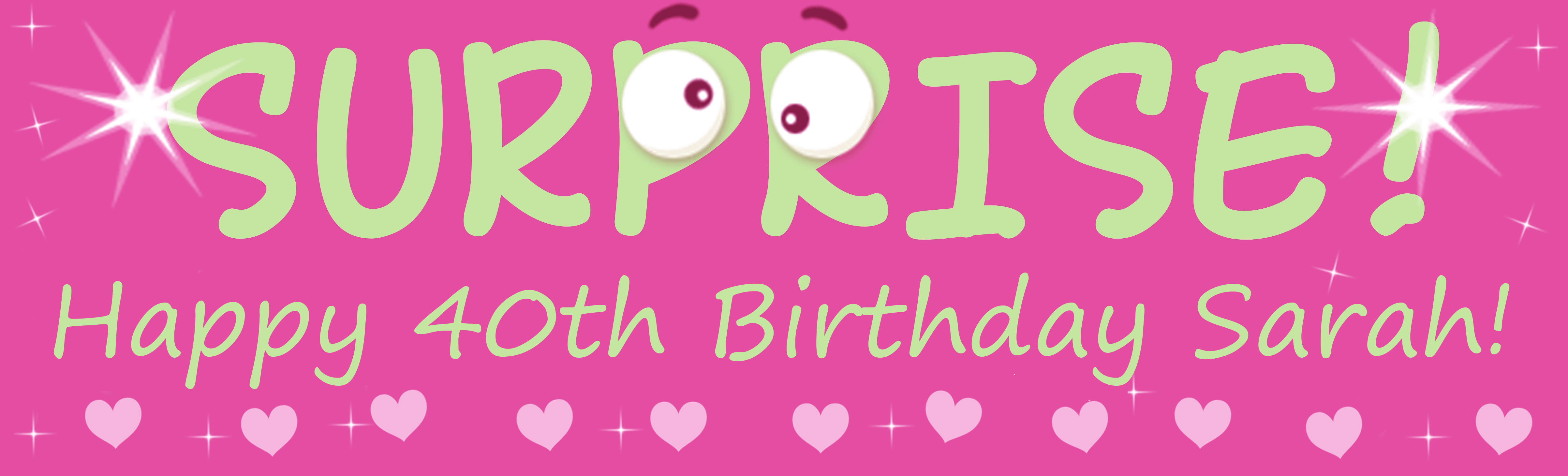 SUPRISE! Happy Birthday Pink Customized Banner Singapore
