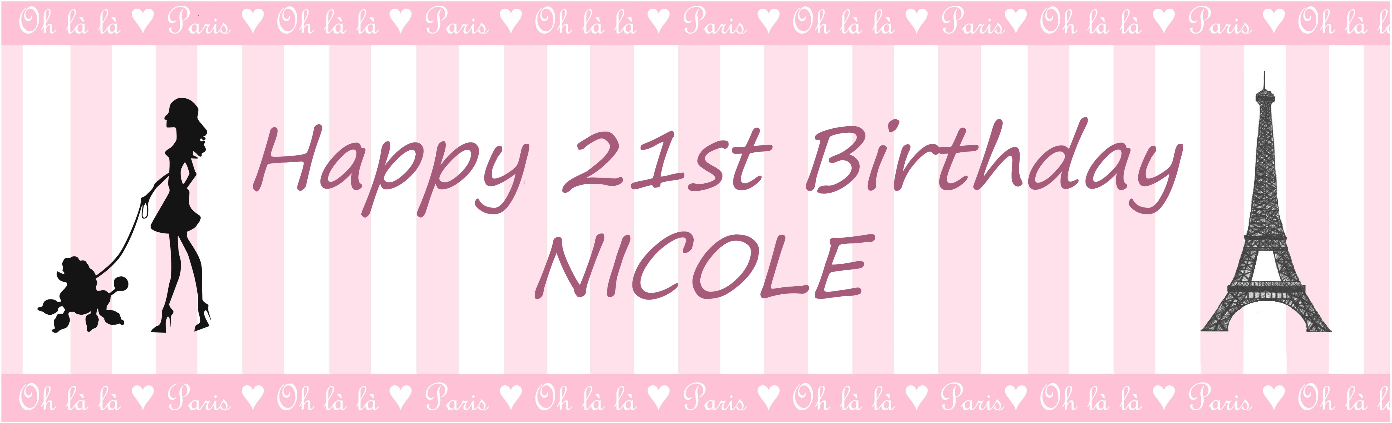 Happy Birthday Love Paris Customized Banner Singapore
