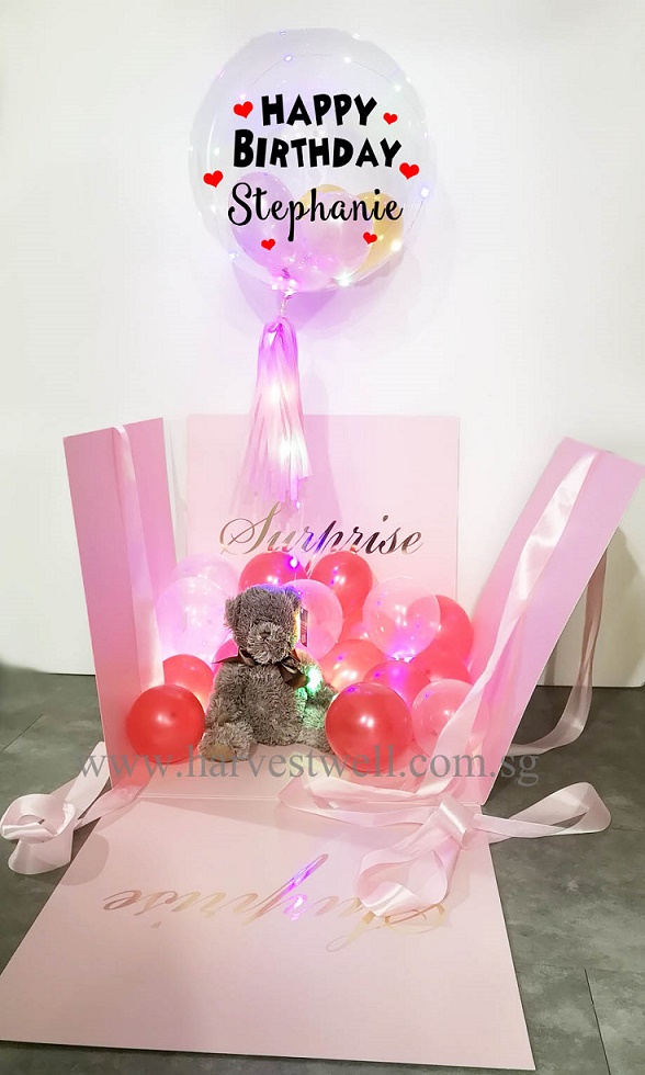 Customize Surprise Balloon Gift Box with Bubble Balloon