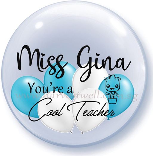 Customised Cool Teacher Bubble Balloon