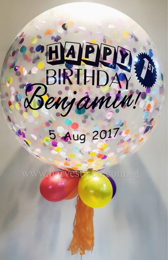 1st Birthday Confetti Jumbo Helium Latex Balloon Singapore