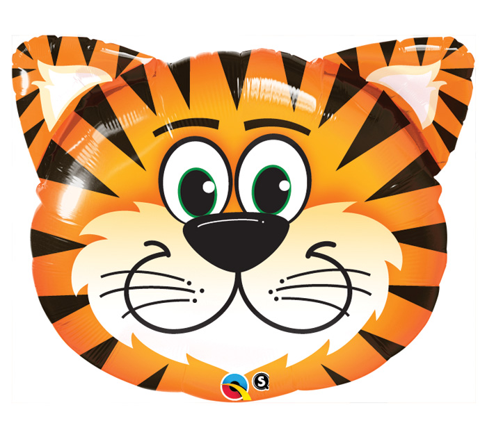Tickled Tiger Head Super Shaped Mylar Balloon Singapore