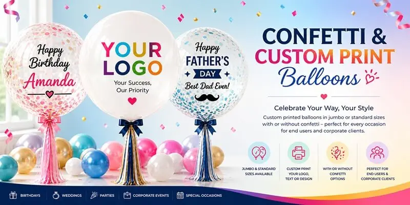 confetti custom print balloons