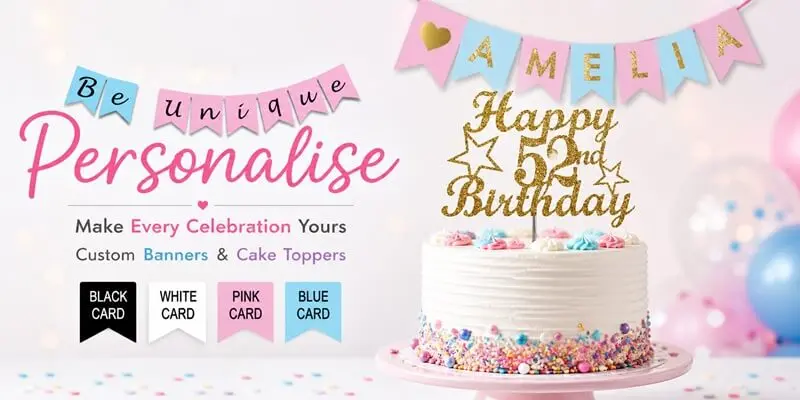 custom banner cake topper