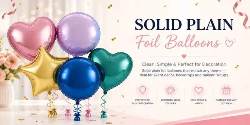 solid colour foil balloons
