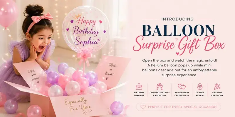 surprise balloon gift box
