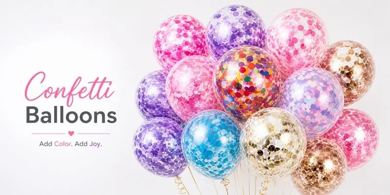 confetti glitter balloons
