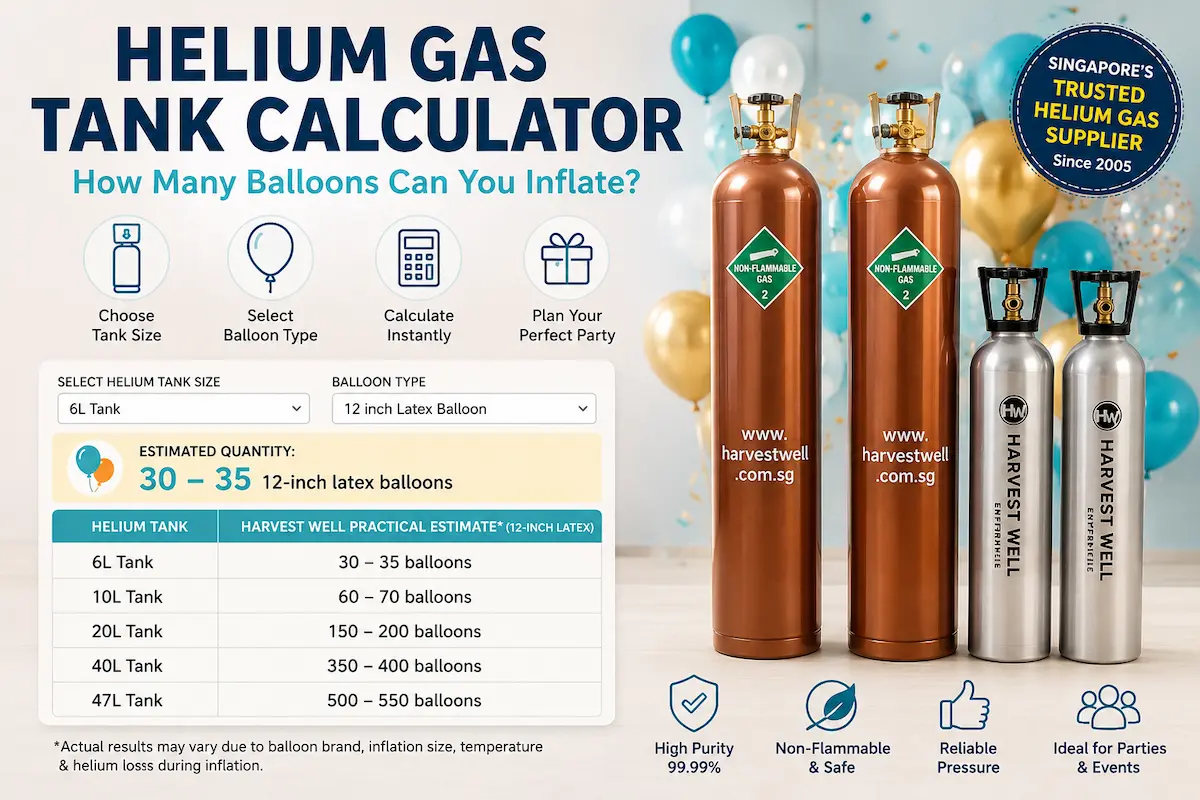 Helium Gas Tank Calculator Singapore