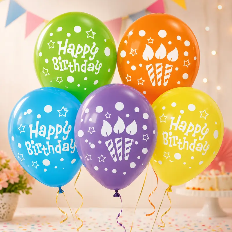 birthday printed latex balloons