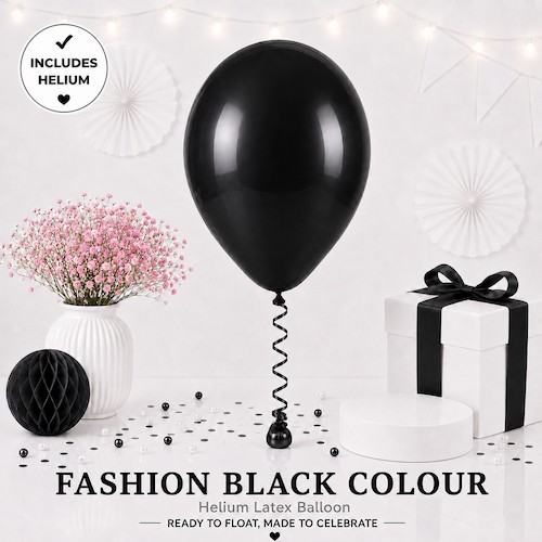 Black Colour Helium Latex Balloon Singapore